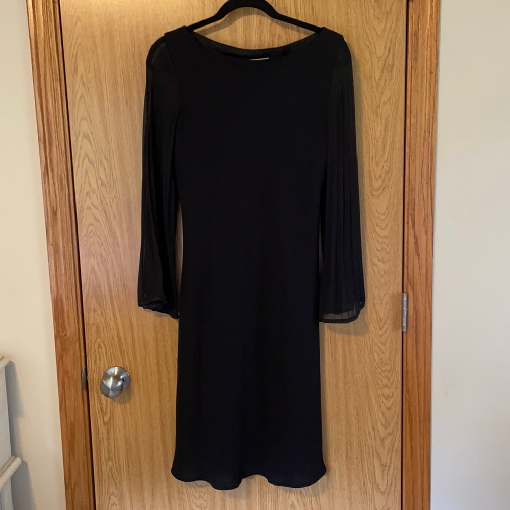 Black Flutter-sleeve Dress